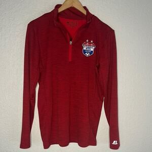 Russell Athletic Tampa Bay United Soccer Red Pullover 1/4 Zip Logo Embroidered